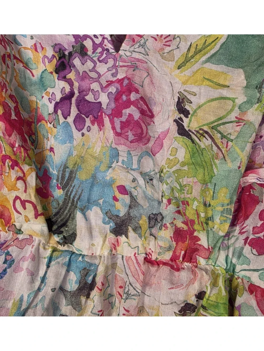 Bijou Sauvage Clothier Floral Todler size 4 Lined Side Pockets Pre-owned
